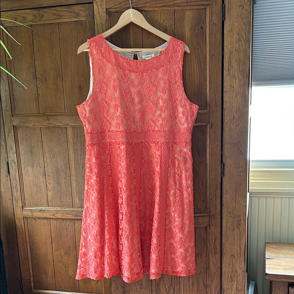 Sundance Coral Lace A-Line Dress
